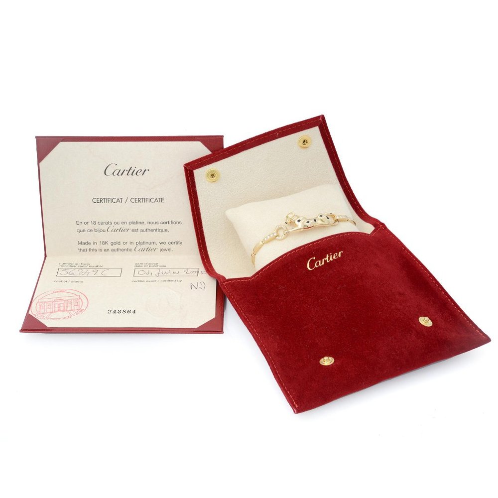 Cartier Panthere De Cartier Diamond Bracelet 18K Yellow Gold 7.5 inches - Picture 4 of 7